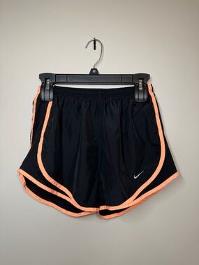 Nike Women's Black Athletic Shorts with Peach Trim
